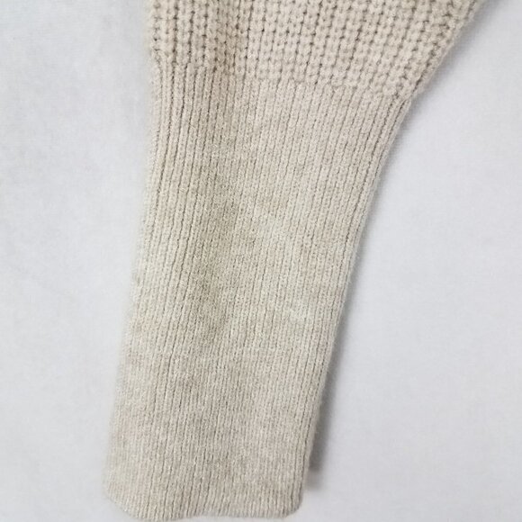 Leith Size L Open Front Long Cardigan Sweater in Beige Oatmeal Medium Heather - Picture 3 of 10